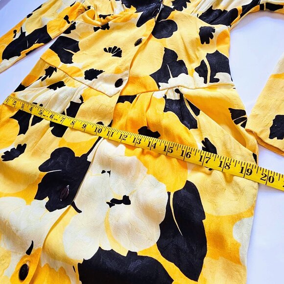 Bold Vintage Canadian Black and Yellow Floral Sundress - Picture 12 of 15
